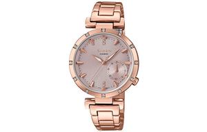 CASIO Часы Women's SHEEN Gold Watch SHE-4051PG-4A, Rose Gold Watch Dial