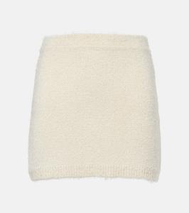 Мини-юбка из шелка и кашемира Darrion Khaite, кремовый