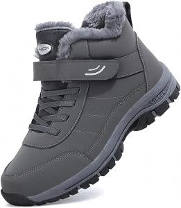 Водонепроницаемые зимние сапоги для женщин с меховой подкладкой, теплые, противоскользящие, легкие зимние ботинки для улицы Yebonsho, Grey