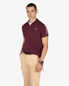 Мужская короткая футболка поло с крупным принтом Harper & Neyer, белый/бордовый