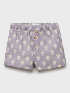 Детские хлопковые шорты Zarauz с цветочным принтом Mango, Light Pastel Purple