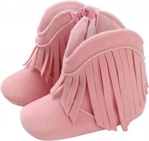 Мальчики Девочки Водонепроницаемые Ботинки для Боя Шнуровка Боковая Молния Ботильоны на Щиколотку Плоская Подошва Нескользящие Открытые Стиль Ковбойские Ботинки Generic, Pink