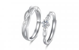 Регулируемое кольцо унисекс с подвеской в виде сердечка из коллекции 'Love' в минималистичном стиле VIGG, белый