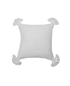 Декоративная подушка Newport белого цвета с фактурной отделкой, однотонная, с кисточками, роскошные декоративные чехлы для дивана и кровати Carol & Frank, white