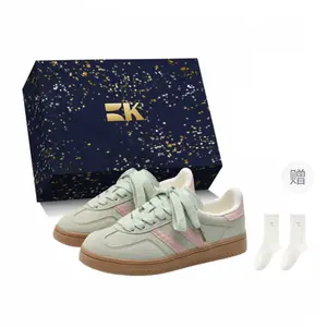 Boldi Kuki Женские низкие скейтерские кеды Box в зеленой коробке с носками, цвет Green-Box-Includes Socks