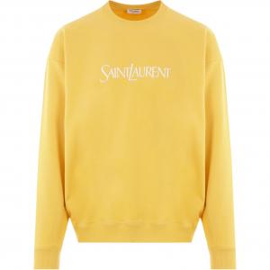 Свитшот с вышитым логотипом SAINT LAURENT, желтый