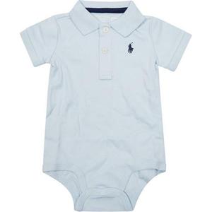 Polo Ralph Lauren Детская одежда, однотонная футболка с коротким рукавом и треугольным логотипом, светло-голубая, для малышей