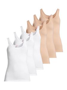 Conta Нижняя рубашка / Ребристый топ белого/бежевого цвета