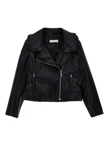 Куртка на молнии с оборками Monnalisa, черный