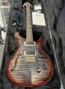 PRS 40-летний юбилей Custom 24-08 полузакрытая электрогитара, цвет Charcoal Cherry Burst, в комплекте с футляром