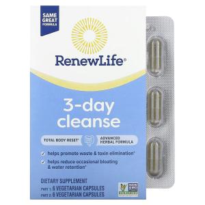 Добавка Renew Life 3-дневное очищение, 12 вегетарианских капсул