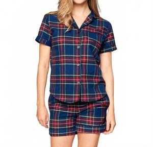 Комплект с короткими рукавами в клетку «Виндзор» Petite Plume, tartan plaid