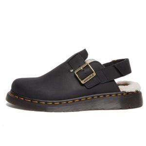 Тапочки dr.martens jorge ii faux fur lined nubuck slingback mules 'black' Dr. Martens, черный