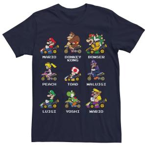 Мужская футболка Mario Kart Retro Kart Racers Licensed Character