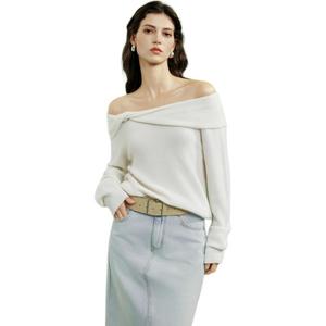 Свитер Women's Crew Neck Moderate Others ELLE, белый