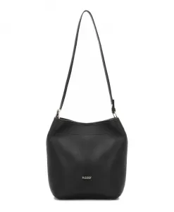 Черная сумка из натуральной кожи с регулируемым ремешком. Kazar, черный