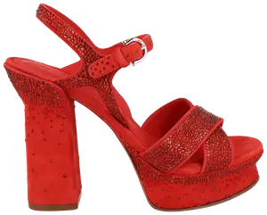Женские замшевые сандалии на платформе Ferragamo Sonya, красные