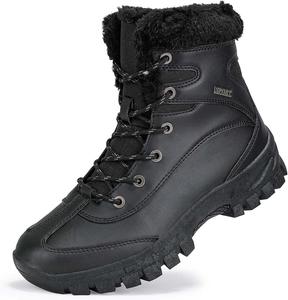 Женские модные зимние сапоги для снега, утепленные, с нескользящей подошвой, для ходьбы, водонепроницаемые, с комфортной меховой подкладкой, для активного отдыха и зимнего спорта Generic, Black
