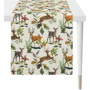 APELT скатерть для стола «5883 CHALET STYLE, рождественское, зимнее, осеннее украшение», (1 шт.), цифровая печать, цвет natur/braun/grün