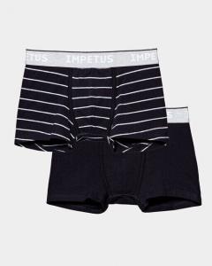 Комплект из двух боксеров для мальчика из натурального хлопка с видимой резинкой на талии Impetus, черный