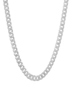 Ожерелье-Цепочка панцирного плетения из стерлингового серебра с бриллиантами Steeltime, silver