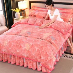 FUANNA Комплект постельного белья 1,5 м для кровати 200x230 см, двусторонний теплый флис, цвет Winter Love Song