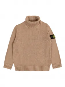 Свитер с нашивкой-логотипом Stone Island Junior, коричневый