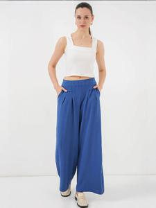 Широкие брюки со складками спереди Bigdart, темно-синий