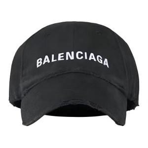 Balenciaga Хлопковая бейсболка женская черная, Black
