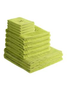 Sansibar Набор из 10 предметов: махровые полотенца серии "Классика" зеленого цвета