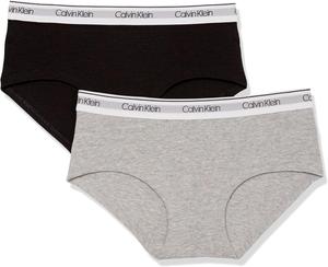 Комплект из 2 пар нижнего белья Calvin Klein Girls Modern Cotton Hipster, Heather Grey / Black