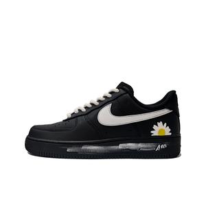 Nike Кроссовки для скейтбординга Air Force 1 Sunflower, износостойкие, низкие, унисекс, черные