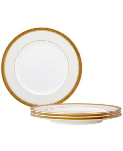 Набор из 4 тарелок «Одесса голд», сервиз на 4 персоны Noritake, white