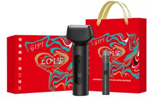 Коллекция F601/2 Foil Razors Triple Blade Rechargeable, полностью моющийся корпус, портативный для путешествий и деловых поездок Showsee, F602 черный, Upgraded Digital Display Version Festival Box+Nose Hair Trimmer