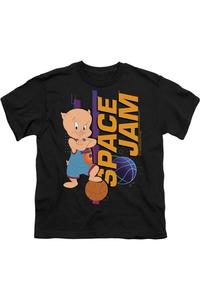 Футболка с коротким рукавом для детей Space Jam 2 с изображением Порки Gildan, черный