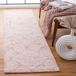 Ковер-ковер-дорожка SAFAVIEH, 69 x 244 см, Metro Collection, Dark Pink & Ivory, ручной работы из шерсти, идеален для помещений с высокой проходимостью в гостиной, спальне (MET987U)