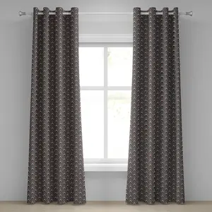 Цветочная штора на люверсах ABAKUHAUS, декоративные растения с элементами африканского племенного стиля - лепестки цветов, декоративные двухпанельные шторы, 280 см x 225 см, серо-голубой бордо-красный Abakuhaus