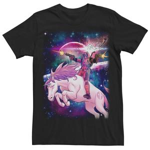 Мужская футболка с единорогом из комиксов Marvel Deadpool Space Unicorn Licensed Character, черный
