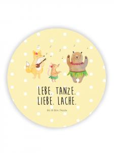 Mr. & Mrs. Panda Магнит на холодильник "Лесные животные Алоха" с надписью пастельно-желтого цвета