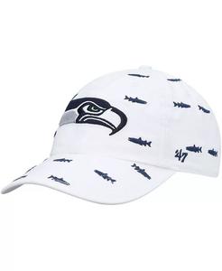Женская белая шапка Seattle Seahawks Confetti Clean Up Adjustable '47 Brand