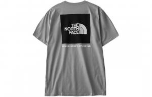 Футболка с цветочным логотипом для мужчин, серая The North Face, серый