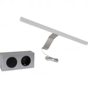 Настольная лампа welltime Lucio LED-модуль теплый белый, светильник для зеркального шкафа Welltime, серебряный