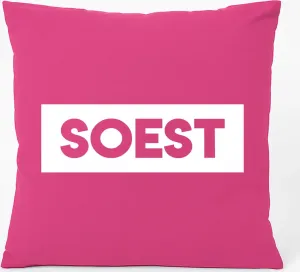Подушка для дивана Soest, классическая подарочная, типография Hellweg, 40x40 см, с хлопковым наполнителем цвета фуксии, сувенир Soest Hellweg Druckerei