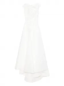 Ярусное платье миди Talbot Runhof, слоновая кость