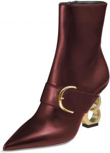 Женские классические ботильоны FSJ с острым носком, золотой цепочкой, высоким каблуком, боковой молнией, элегантные праздничные и повседневные туфли, размер 4-16 US