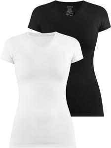 Janice 2 облегающие футболки с V-образным вырезом Siena, черно-белые