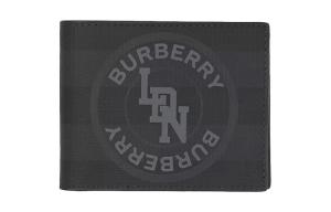 Визитница из ПВХ, кошелек мужской темный угольно-серый Burberry