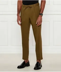 Льняные брюки P-Perin-RDS-PL-WG252 slim fit Boss, хаки