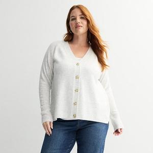 Кардиган длинный легкий Plus size Sonoma Goods For Life, Gray