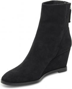 Женские модные ботильоны Miss Left с эластичным клиновидным каблуком, закрытым круглым носком, задней молнией, средним каблуком, короткие ботинки Стильные деловые офисные туфли, размеры US 4-16, Black